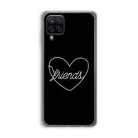 Friends heart black: Samsung Galaxy A12 Transparant Hoesje