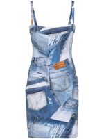 Chiara Ferragni robe courte à imprimé jean - Bleu