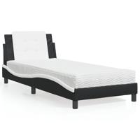 Bedframe zonder matras "Zadar" kunstleer zwart en wit 100x200 cm
