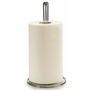 Stijlvolle basic metalen keukenrolhouder rond 15 x 31 cm