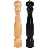 2x Pepermaler/zoutmaler molens 40 cm van bruin en zwart hout - Peper en zoutstel - thumbnail