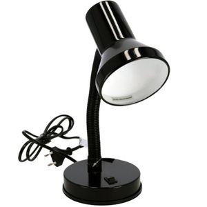 Zwarte bureaulamp/tafellamp 13 x 10 x 30 cm