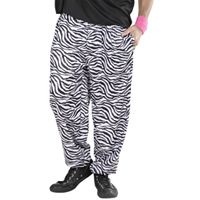 Witte 90s broek met zebra print - thumbnail