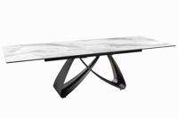 Eettafel INFINITY 180-220-260cm marmerlook wit keramiek gehard glas - 45180