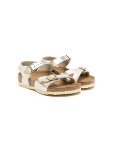 Birkenstock Kids sandales métallisées à double brides - Or