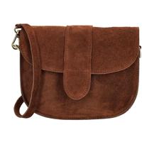 Charm London Suède Schoudertas Anna Cognac