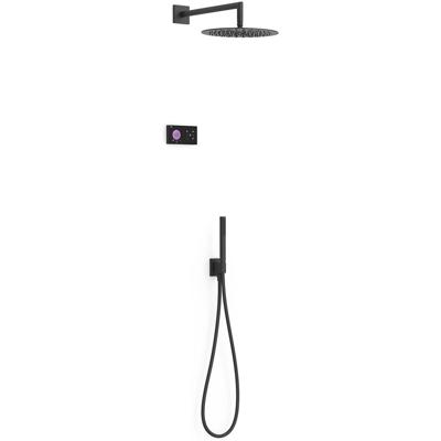 Regendouche set electronisch Tres Shower technology | Inbouw | Thermostaatkraan | 2-weg | Rond | Zwart mat