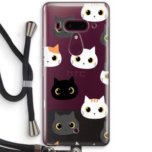 Katten: HTC U12+ Transparant Hoesje met koord