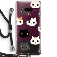 Katten: HTC U12+ Transparant Hoesje met koord Katten: HTC U12+ Transparant Hoesje met koord