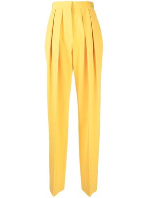 Stella McCartney pantalon droit à design plissé - Jaune