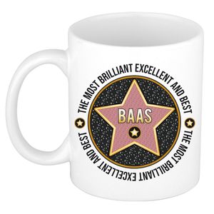 Cadeau koffiemok voor de beste baas - walk of fame - keramiek - 300 ml