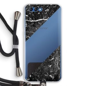Zwart marmer: Honor 10 Transparant Hoesje met koord