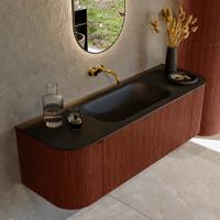 Badmeubel Mondiaz Kurve | 140 cm cm | Meubelkleur Ruby | Wastafelkleur Urban | Solid surface | Wasbak midden spoelbak | Zonder kraangat(en) Badmeubel Mondiaz Kurve | 140 cm cm | Meubelkleur Ruby | Wastafelkleur Urban | Solid surface | Wasbak midden spoelbak | Zonder kraangat(en)