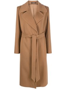 Tagliatore belted wool-blend midi coat - Marron