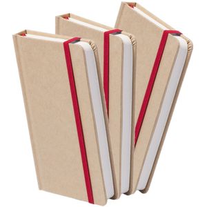 Set van 6x stuks luxe schriftjes/notitieboekjes rood met elastiek A5 formaat