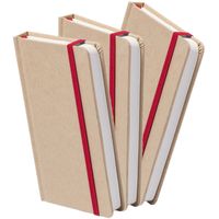 Set van 6x stuks luxe schriftjes/notitieboekjes rood met elastiek A5 formaat