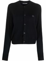 Acne Studios cardigan en laine à patch Face - Noir