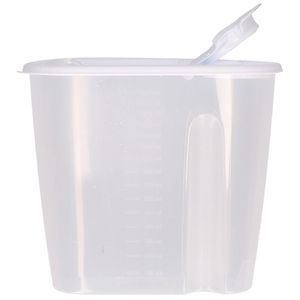 Excellent Houseware Voedselcontainer strooibus - wit - 1,5 liter - kunststof - 19,5 x 9,5 x 17 cm   -