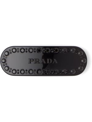 Prada barrette à ornements en cristal - Noir