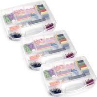 Opbergkoffertje/opbergdoosjes - 4x - 8 vaks - transparant - Naaigerei opbergen - Opbergers