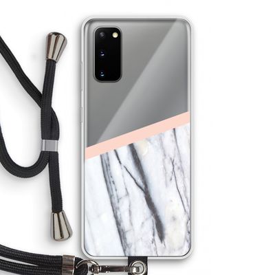 A touch of peach: Samsung Galaxy S20 Transparant Hoesje met koord