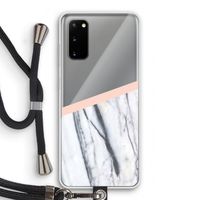 A touch of peach: Samsung Galaxy S20 Transparant Hoesje met koord