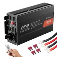 VEVOR zuivere sinusomvormer 1000W DC 12V AC 230V spanningsomvormer met 2 AC-aansluitingen 2 USB-poorten 1 Type-C-poort afstandsbediening voor kleine huishoudelijke apparaten zoals smartphone-laptop