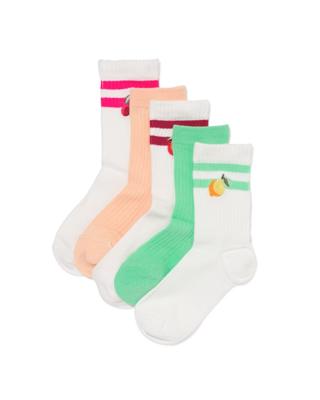 HEMA Kindersokken strepen fruit - 5 paar gebroken wit (gebroken wit)