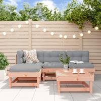5-delige Loungeset met kussens massief douglashout