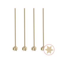 Cocktailstampers - 100x - hout - ster vormig - herbruikbaar - 17 cm