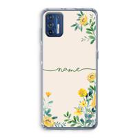 Gele bloemen: Motorola Moto G9 Plus Transparant Hoesje