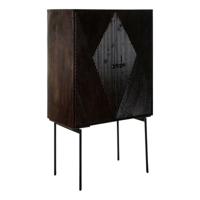 Dressoir DKD Home Decor Zwart Donkerbruin Metaal Mangohout 84 x 43 x 153,5 cm