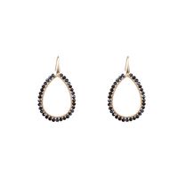 Day&Eve Hang Oorbellen Beads Open Drop Black Mix | Goud