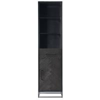 Haluta - Boekenkast Veneta - 49x40x193 - Zwart Haluta - Boekenkast Veneta - 49x40x193 - Zwart