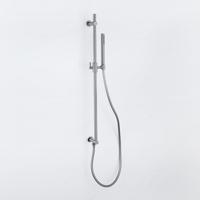 Fortifura Calvi Glijstangset - geïntegreerde wandaansluitbocht - doucheslang glad- staaf handdouche - Geborsteld Gunmetal PVD SW1111532/SW721165///SW766537