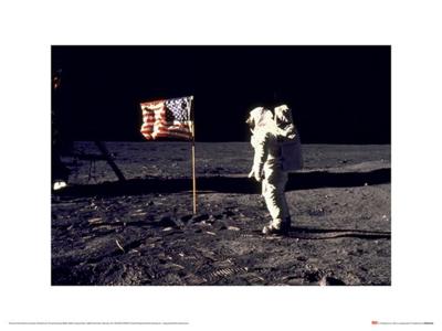 Kunstdruk Time Life - Aldrin Moon 30x40cm