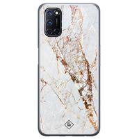 Oppo A92 siliconen hoesje - Marmer goud