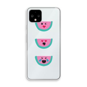 Smiley watermeloen: Pixel 4 Transparant Hoesje