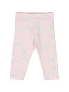 Monnalisa legging en coton à imprimé nœud - Rose