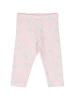 Monnalisa legging en coton à imprimé nœud - Rose