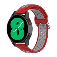 Siliconen sportbandje met gesp - Rood + grijs - Samsung Galaxy watch 7 - 40mm / 44mm - thumbnail