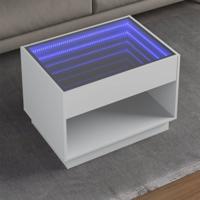 Salontafel met Infinity LED 70x50x50 cm wit