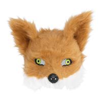 Vos dieren verkleedmasker - pluche - volwassenen - Horror/halloween - carnaval - half gezicht