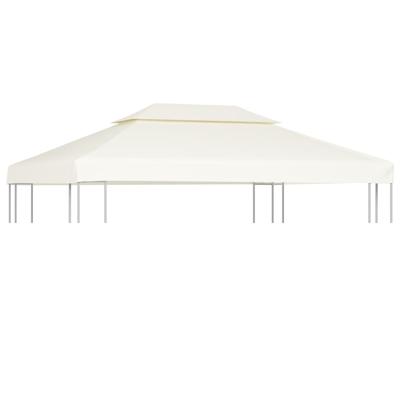 VidaXL Vervangend tentdoek prieel 310 g/m² 3x4 m crèmewit