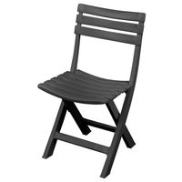 Sunnydays Klapstoel voor buiten/binnen - donkergrijs - 41 x 79 cm - stevig kunststof - Bijzet stoelen   -