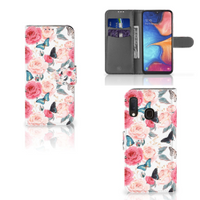 Samsung Galaxy A20e Hoesje Butterfly Roses - thumbnail