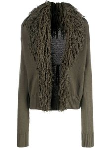 Blumarine cardigan en laine à franges - Vert