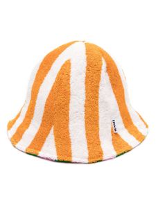 Sunnei chapeau rayé à design réversible - Orange