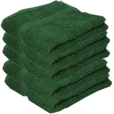 5x Luxe Handdoeken Donkergroen 50 X 90 Cm 550 Grams - Badhanddoek