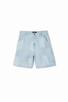 Patch denim korte broek - BLUE - 30